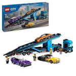 LEGO City Car Transporter Truck with Sports Cars, 4 Vehicle Toy Set for 7 Plus Year Old Kids, Boys & Girls, with Trailer and 4 Minifigures for Imaginative Play, Creative Gift Idea 60408