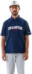 Champion C3-ZG308 Men's Golf Polo Shirt, Short Sleeve, Antibacterial, Deodorizing, Quick Drying, UV Protection, Thermal Insulation, Graphic Logo Print, Navy, M