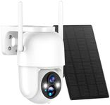 Allweviee Solar Security Cameras Wireless Outdoor, 2K 3MP Pan Tilt 355° View IP65 Waterproof Rechargeable Battery Powered PTZ WiFi Camera with PIR, Color Night Vision,2-Way Talk,Cloud/SD