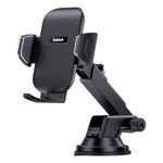 Baseus UltraControl Go Series Clamp-Type Car Mobile Phone Holder for Dashboard Windshield Suction Cup Version Black