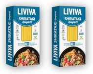 LIVIVA Dried Shirataki Spaghetti (Pack of 2) - Low Calories - 25 Calories, Low Carb - 5g of Net Carbs, 0g of Fat and 0g of sugar