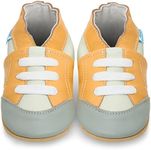 Baby Shoes with Soft Sole - Baby Girl Shoes - Baby Boy Shoes - Leather Toddler Shoes - Baby Walking Shoes, Yellow Trainers, 2-3 Years