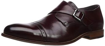 Stacy Adams Men's Desmond Cap Toe Monk Strap Loafer Oxford, Burgundy, 10