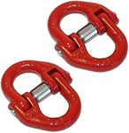 Ranger, 2 Pack, 10mm 3/8", WLL 3.2 Tons G80 Dual Hammerlok Hammer Lock, Chain Link Connectors for Hoist Sling Winch Tow Crane Lift (Break Point 25,000 Lbs), Red