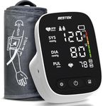 BESTEK Blood Pressure Monitor, Automatic Arm Blood Pressure Monitors for Home Use, Digital Large LCD Voiced Broadcast BP Cuff Comfortable and Portable for Home Travel (9"-17" Adjustable)