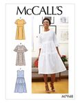 McCall's Patterns McCall's M7948E5 Women's Knee Length Pleated Dress, Sizes 14-22 Sewing Pattern, White