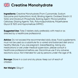 Creatine Monohydrate Tablets 3000mg – 270 Count