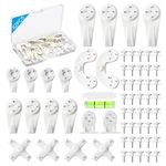 Picture Hanging Kit, 62PCS Hardwall Hangers for Cinder Block, Picture Hanger, Invisible Nail Hangers, No Damage Wall Hangers for Photo Frame Art Painting Non-Trace Drywall Stucco Concrete Hooks