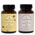 Earthful Multivitamin for Teen|100% Plant Not Synthetic|With Vit C,D & Calcium for Complete Nutrition for Growth,Immunity & Strong bones|30 Iron & 30 Calcium Tablets - 30 Day Pack, 50 grams