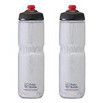 Polar Bottle Breakaway Insulated Water Bottle - BPA Free, Cycling & Sports Squeeze Bottle (Jersey Knit - White, 24 oz) - 2 Pack