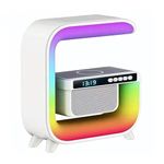 Drumstone { Exclusively Special 10+2 Years Warranty ) Portable Bluetooth Speaker with LED Mood Light, Wireless Charging Lamp, FM Radio, Alarm Clock, and Colorful RGB Lighting