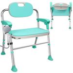 Folding Shower Chair 5-Level Adjustable,Non-Slip Feet Shower Seat,Foldable Shower Chair for Inside Shower - Bath Chair and Medical Grade Shower Seat for Seniors,Elderly,Handicap & Disabled