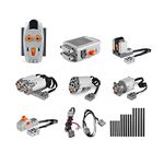 MISINI 25 Pieces Power Functions Motor Set, Science and Technology Power Motor Kit, Including 1L/2M/1 Servo Motors,Remote Control Battery Box Extension Cord Switch Receiver