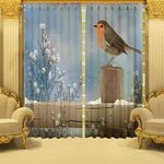 CVR Home Decore 3D Printed Beautifully Desgin Digital Printed Polyester Fabric Curtainss - Pack of 2 Curtains with Eyelet Ring for Long Door (9 feet) (4 x 9 Long Door)*Z456 (4 x 5, Blue)