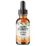 Pets Purest All Itch and Immunity Support Supplement Drops for Dogs, Cats & Pets 50ml. 100% Natural Itchy Dog Skin Aid for Paw Licking, Itchy Ears, Irritation & Watery Eyes