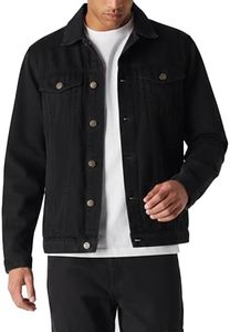 Denim Jacket Men – Regular Fit Mens Black Jean Jacket Trucker - Lightweight Casual Outerwear with Vintage Oversized Distressed Look – Perfect for Streetwear, Concerts, Travel & Everyday Wear