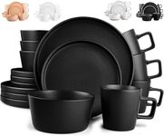 Zulay Lux Stoneware Dinnerware Set Service for 4 – Modern and Durable Dinner Plates and Bowls Sets – Scratch and Chip Resistant Premium Dish Set for 4 – Microwave and Dishwasher Safe