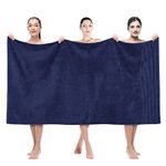 American Soft Linen Jumbo Large Bath Towels, 100% Turkish Cotton Bath Sheet 35 in 70 in, Bath Towel Sheets for Bathroom, Bath Sheet Towels, Navy Blue Bath Sheet