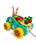 MarvelStore New Kids Wooden Drum Musical Pull Along Toy Early Walking Pull Toy Walker Rope Toy Walking Vehicle Toy for Girls Boys (Multicolor) (Bunny)