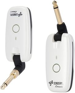 Sondery Wireless Guitar System Transmitter and Receiver UHF Rechargeable Wireless Compatible with Multiple Instruments Guitar Bass Keyboard Drums, 7 Channels 6-Hour Battery Life