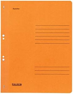 Exacompta - Ref 80003924001F - FALKEN - Eyelet Full-Cover Flat Files - A4 (210 x 297mm) in Size, 250gsm Recycled Manilla, Holds Up to 200 Sheets - Orange (Pack of 50)