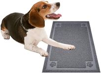 Gefryco Pet Dog Feeding Mats for Food and Water Bowl, Traps Litter from Box and Paws, 24" x 16" Flexible Waterproof and Slip Resistant Dogs & Cats Mat (Grey)