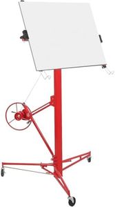Sheetrock Lift Drywall Lift, 16ft Drywall Lifter Panel Hoist Dry Wall Rolling, Drywall Jack Lift for Ceiling and Walls, 150LBS Heavy Duty Drywall Lifter, Adjustable Telescopic Arm & 3 Lockable Wheels