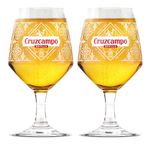 Roxley | Cruzcampo Pint Beer Lager Glass Glasses X2 | Lager Beer 56Cl Size Glass Man Cave | Made in UK