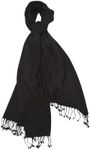 Cashmere Boutique: 100% Pure Cashmere Shawl (Color: Black, Size: 36" x 80")