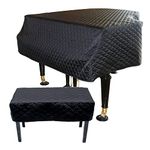 Vedreoh Dustproof Grand Piano Cover - Baby Grand Piano Cover - Black customize Thicken Cotton Lining,Double -layer thickened Waterproof Piano Protective Cover (Color:A,Size:160cm/63in)