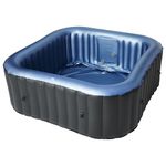 MSpa Tekapo Inflatable Hot Tub in Square with Air Jets Massage System, MSpa Direct Current System, Wired Controller, & Child Lock, Fits Up to 6 People