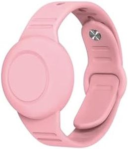 Aircawin Waterproof Airtag Bracelet for Kids,Hidden Airtag Wristband Kids,Anti-Lost Silicone Apple Airtag Holder Case for Toddler,Airtag Case Cover Accessories Watch Band GPS Tracker for Child-Pink