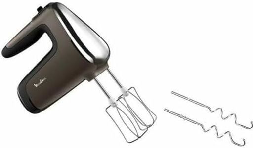 Moulinex HM6539 Powermix Silence Sbattitore Elettrico 600 W, con Fruste e Ganci Impastatori in Acciaio Inox, Tritatutto e Frullatore per Mescolare, Sbattere e Montare, Impostazione Turbo