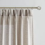 Enactex Linen Textured Pinch Pleat 25 x 84 Inch Semi Sheer Back Tab Curtains Light Filtering Drapes for Living Room Farmhouse Privacy Protect Window Treatments for Bedroom Patio Door 2 Panels, Tan