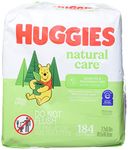 HUGGIES Baby Wipes, Huggies Natural Care Sensitive, UNSCENTED, Hypoallergenic, 1 Refill Pack, 184 Count (Packaging may vary)