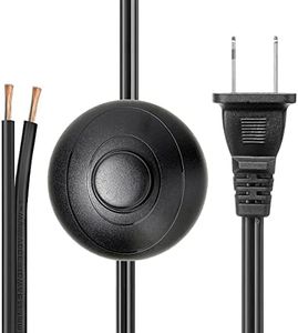 2-Pack Floor Foot Cord Switch UL Listed, Foot Pedal Push Inline Switch On-off Control Wire Cable Power Plug for LED lights, Halogen and Incandescent Bulbs lamp,5Ft 18AWG