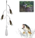 Bionic Fly Fishing Bait, Fly Hook Soft Bait Add Fish Attractant Fishing Gear, Silicone Artificial Lure with Sharpened Hook, Attractant Fishing Gear Artificial (3 Hook Large)