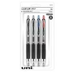uniball Gel Pens, 207 Signo Gel with 0.7mm Medium Point, 4 Count, Assorted Pens are Fraud Proof