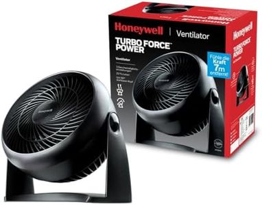 Honeywell TurboForce Turbo-Ventilator (Geräuscharme Kühlung, verstellbarer Neigungswinkel bis zu 90°, 3 Geschwindigkeitseinstellungen, Wandmontage, Tischventilator) HT900E, Schwarz