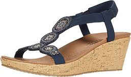 Skechers Golf Women's Beverlee - Date Glam Wedge Sandal, Blue, 5 UK