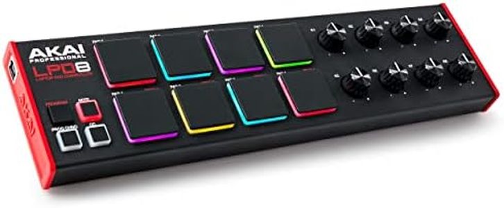 AKAI Professional LPD8 - USB MIDI Controller with 8 Responsive RGB MPC Drum Pads for Mac and PC, 8 Assignable Knobs and Music Production Software