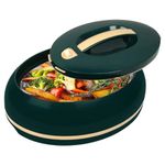 Elegant Large Oval Insulated Casserole Carrier Dish- One Hand Open Lid- 3.15 qt. Luxury Hot Pot Food Warmer/Cooler -Thermal Serving Bowl For Buffet/Parties-Stainless Steel Hot Food Container -Dark