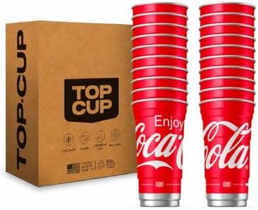Top Cup – 12 Ounce, 50 Count, Officially Licensed Coca-Cola Aluminum Party Cup | Cold-Holding, Recyclable, Made in USA