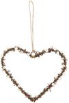 Mud Pie Pearl Wire Ornament, Heart, 4 1/2" x 3 1/4"