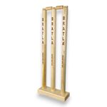 CBB Cricket Wicket Stumps Multi-Surface Placement with Wood Base