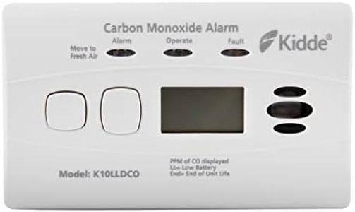 Kidde 10LLDCO Ten Year Life Carbon Monoxide Alarm Digital Display with Sealed Longlife Battery