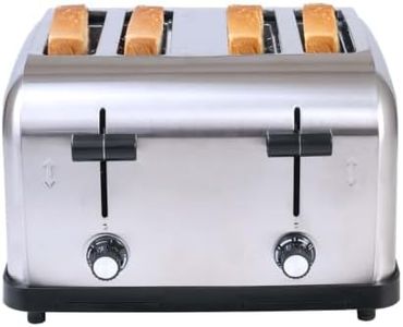 1800W Commercial Grade Toaster 4 Slice Wide Slot Industrial Toasters Stainless Steel for Restaurant 120 volt