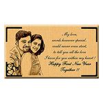 Incredible Gifts India Happy New Year Gift Ideas Engraved Photo Plaque Gift For couples (7 X 4 Inches,Wood, Beige)(Tabletop) Rectangular