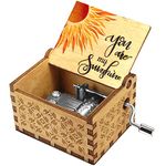 sakruda Wooden Music Box for Daughter Son Wife Dad Friends,Hand-Crank You Are My Sunshine Melody Wood Musical Box,Laser Engraved Antique Gift for Kids Children on Birthday,Christmas,Anniversary Day