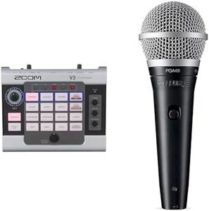 Zoom - V3 - Processeur vocal & Shure PGA48 Microphone Dynamique - Microphone à Main pour Voix avec Configuration de Prise de Son Cardioïde, Interrupteur Marche/Arrêt Discret